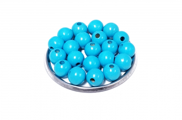 500 Holzperlen 10mm helltürkis